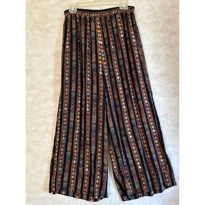 Kathryn Deene New York Womens 14 Wide Leg Palazzo Pants Boho Rayon Geometric USA